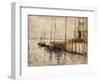 Fishing Boat in a Harbor-John Henry Twachtman-Framed Premium Giclee Print