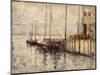 Fishing Boat in a Harbor-John Henry Twachtman-Mounted Premium Giclee Print