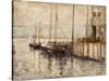 Fishing Boat in a Harbor-John Henry Twachtman-Stretched Canvas