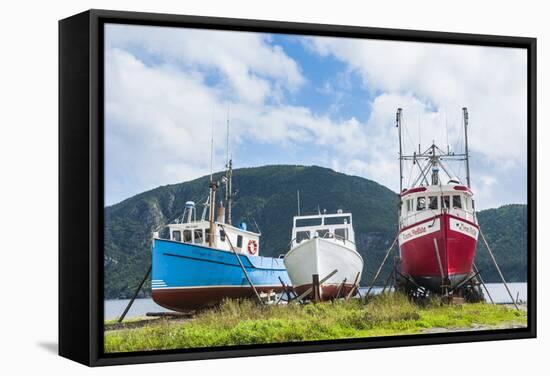 Fishing Boat in Corner Brook, Newfoundland, Canada, North America-Michael Runkel-Framed Stretched Canvas