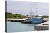 Fishing Boat in Harbour in Barbuda-Robert-Stretched Canvas