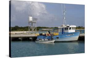 Fishing Boat in Harbour in Barbuda-Robert-Stretched Canvas