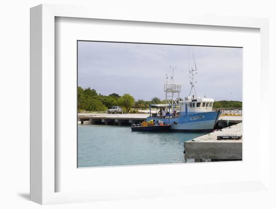 Fishing Boat in Harbour in Barbuda-Robert-Framed Photographic Print