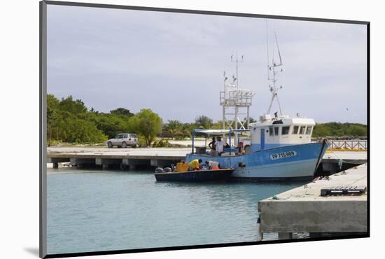 Fishing Boat in Harbour in Barbuda-Robert-Mounted Photographic Print