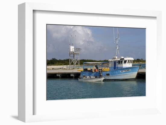 Fishing Boat in Harbour in Barbuda-Robert-Framed Photographic Print