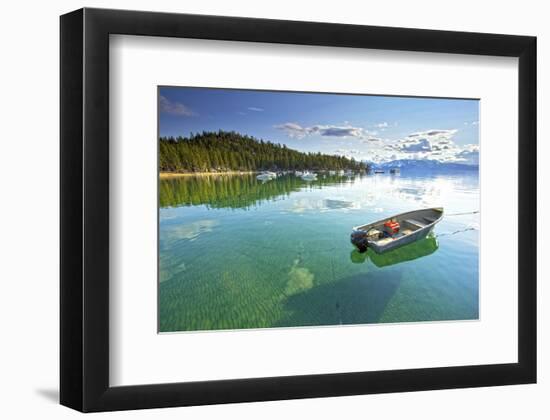 Fishing Boat in Lake Tahoe-null-Framed Art Print