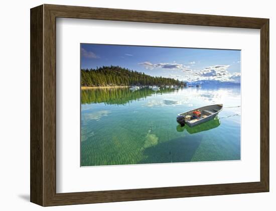 Fishing Boat in Lake Tahoe-null-Framed Art Print