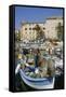 Fishing Boat in Old Harbor at Ajaccio on Corsica-Christophe Boisvieux-Framed Stretched Canvas
