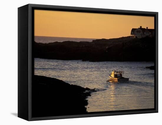 Fishing Boat in the Cove at Sunrise, Maine, USA-Jerry & Marcy Monkman-Framed Stretched Canvas