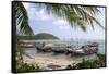 Fishing Boat in the Gulf of Thailand on the Island of Ko Samui, Thailand-David R. Frazier-Framed Stretched Canvas