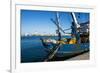 Fishing Boat in the Habour of the City of Rhodes, Rhodes, Dodecanese Islands, Greek Islands, Greece-Michael Runkel-Framed Photographic Print