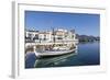 Fishing Boat in the Harbour, Agios Nikolaos, Lasithi, Crete, Greek Islands, Greece, Europe-Markus Lange-Framed Photographic Print