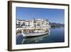 Fishing Boat in the Harbour, Agios Nikolaos, Lasithi, Crete, Greek Islands, Greece, Europe-Markus Lange-Framed Photographic Print