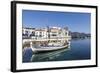 Fishing Boat in the Harbour, Agios Nikolaos, Lasithi, Crete, Greek Islands, Greece, Europe-Markus Lange-Framed Photographic Print