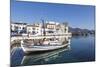 Fishing Boat in the Harbour, Agios Nikolaos, Lasithi, Crete, Greek Islands, Greece, Europe-Markus Lange-Mounted Photographic Print