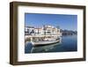 Fishing Boat in the Harbour, Agios Nikolaos, Lasithi, Crete, Greek Islands, Greece, Europe-Markus Lange-Framed Photographic Print