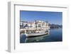 Fishing Boat in the Harbour, Agios Nikolaos, Lasithi, Crete, Greek Islands, Greece, Europe-Markus Lange-Framed Photographic Print