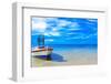 Fishing Boat in the Ionian Sea in Greece-Netfalls-Framed Photographic Print