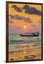 Fishing boat moored off beach south of the city at sunset, Otres Beach, Sihanoukville, Cambodia-Robert Francis-Framed Photographic Print