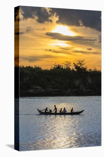 Fishing Boat Near the Village of Angkor Ban-Michael Nolan-Stretched Canvas