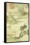 Fishing Boat on a Willow Bank-Wang Hui-Framed Stretched Canvas