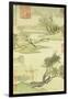 Fishing Boat on a Willow Bank-Wang Hui-Framed Giclee Print