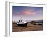 Fishing Boat on Aln Estuary at Twilight, Low Tide, Alnmouth, Near Alnwick, Northumberland, England-Lee Frost-Framed Photographic Print