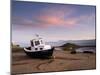 Fishing Boat on Aln Estuary at Twilight, Low Tide, Alnmouth, Near Alnwick, Northumberland, England-Lee Frost-Mounted Photographic Print