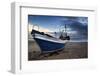 Fishing Boat on Beach Landscape with Stormy Sky-Veneratio-Framed Photographic Print