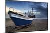 Fishing Boat on Beach Landscape with Stormy Sky-Veneratio-Mounted Photographic Print