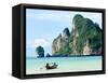 Fishing Boat on Ko Phi Phi Island, Andaman Sea, Thailand, Southeast Asia, Asia-Nico Tondini-Framed Stretched Canvas