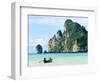 Fishing Boat on Ko Phi Phi Island, Andaman Sea, Thailand, Southeast Asia, Asia-Nico Tondini-Framed Photographic Print