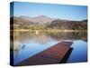 Fishing Boat on Lake and Drakensberg Mountains, Ukhahlamba-Drakensberg Park, Kwazulu-Natal-Ian Trower-Stretched Canvas