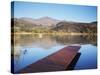 Fishing Boat on Lake and Drakensberg Mountains, Ukhahlamba-Drakensberg Park, Kwazulu-Natal-Ian Trower-Stretched Canvas