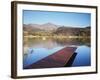 Fishing Boat on Lake and Drakensberg Mountains, Ukhahlamba-Drakensberg Park, Kwazulu-Natal-Ian Trower-Framed Photographic Print