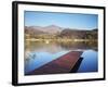 Fishing Boat on Lake and Drakensberg Mountains, Ukhahlamba-Drakensberg Park, Kwazulu-Natal-Ian Trower-Framed Photographic Print