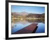 Fishing Boat on Lake and Drakensberg Mountains, Ukhahlamba-Drakensberg Park, Kwazulu-Natal-Ian Trower-Framed Photographic Print