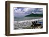 Fishing Boat on Maunabo Beach, Puerto Rico-George Oze-Framed Photographic Print