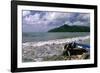 Fishing Boat on Maunabo Beach, Puerto Rico-George Oze-Framed Photographic Print