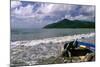 Fishing Boat on Maunabo Beach, Puerto Rico-George Oze-Mounted Photographic Print