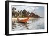 Fishing Boat on Maungmagan Beach, Dawei, Tanintharyi Region, Myanmar (Burma), Asia-Matthew Williams-Ellis-Framed Photographic Print