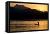 Fishing Boat on Mekong River, Luang Prabang, Laos, Indochina, Southeast Asia, Asia-Ben Pipe-Framed Stretched Canvas