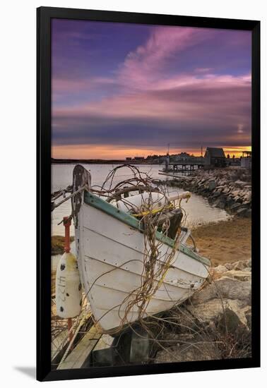 Fishing Boat on Shore-Lantern Press-Framed Art Print