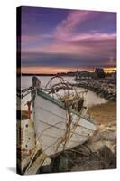 Fishing Boat on Shore-Lantern Press-Stretched Canvas
