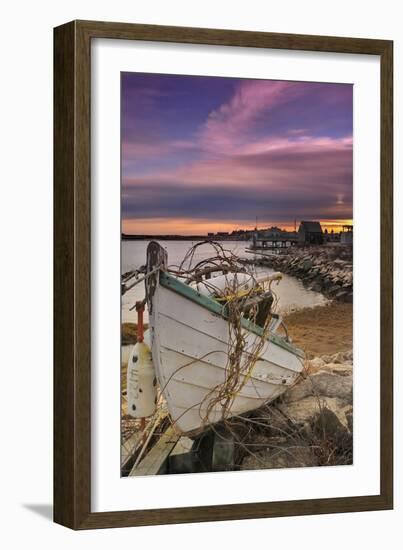 Fishing Boat on Shore-Lantern Press-Framed Art Print