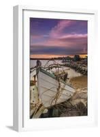 Fishing Boat on Shore-Lantern Press-Framed Art Print