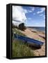 Fishing Boat on the Beach at Carnoustie, Angus, Scotland, United Kingdom, Europe-Mark Sunderland-Framed Stretched Canvas