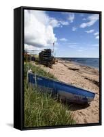 Fishing Boat on the Beach at Carnoustie, Angus, Scotland, United Kingdom, Europe-Mark Sunderland-Framed Stretched Canvas