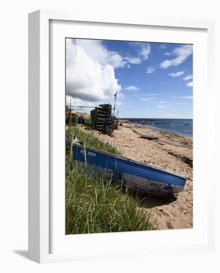 Fishing Boat on the Beach at Carnoustie, Angus, Scotland, United Kingdom, Europe-Mark Sunderland-Framed Photographic Print