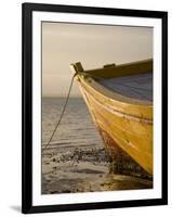 Fishing Boat on the Beach at Low Tide, Ilha Do Mozambique-Julian Love-Framed Premium Photographic Print